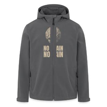 No Brain No Gain - Men’s Recycled Softshell Jacket by Stanley/Stella - anthracite - Front - AI Model Male 185 light (185cm)
