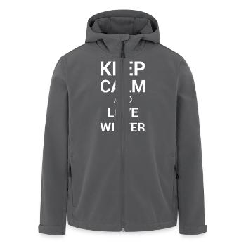 Bleiben Sie ruhig und lieben Sie den Winter - Recycelte Männer Softshell-Jacke von Stanley/Stella - Schwarz - Vorne - AI Model Male 185 light (185cm)