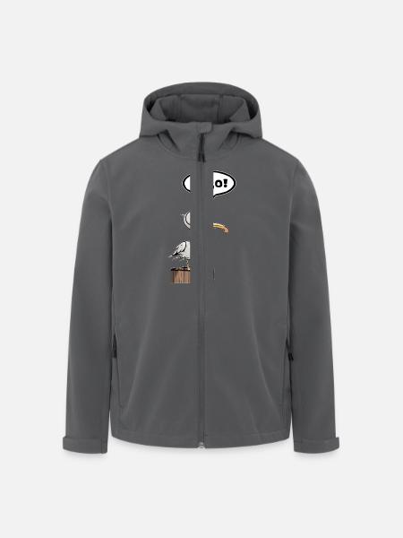 Seagull Speech Bubble Yolo - Men’s Recycled Softshell Jacket by Stanley/Stella - black