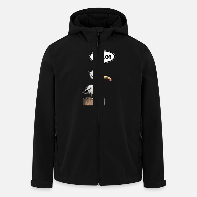 Seagull Speech Bubble Yolo - Men’s Recycled Softshell Jacket by Stanley/Stella - black