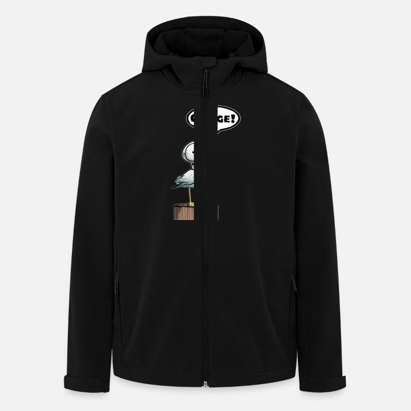 Seagull speech bubble embarrassment - Men’s Recycled Softshell Jacket by Stanley/Stella - black