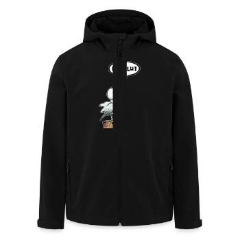 Seagull speech bubble Delulu - Men’s Recycled Softshell Jacket by Stanley/Stella - black - Front - AI Model Male 185 light (185cm)