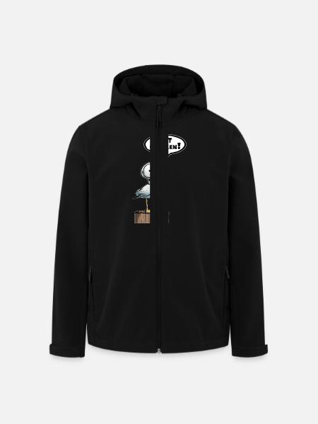 Seagull Speech Bubble Hot Chicken - Men’s Recycled Softshell Jacket by Stanley/Stella - black