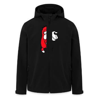 Dog Behind Wall Fence Drooling Spit Tongue Funny - Men’s Recycled Softshell Jacket by Stanley/Stella - black - Front - AI Model Male 185 light (185cm)