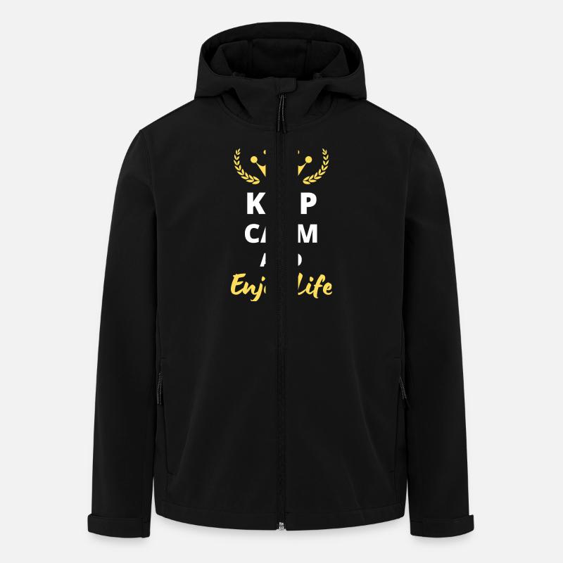 Keep Calm and Enjoy Life - Veste softshell homme en polyester recyclé Stanley/Stella - noir