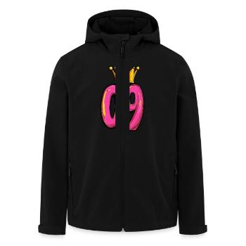9 Zahl Trikot Krone - Recycelte Männer Softshell-Jacke von Stanley/Stella - Schwarz - Vorne - AI Model Male 185 light (185cm)