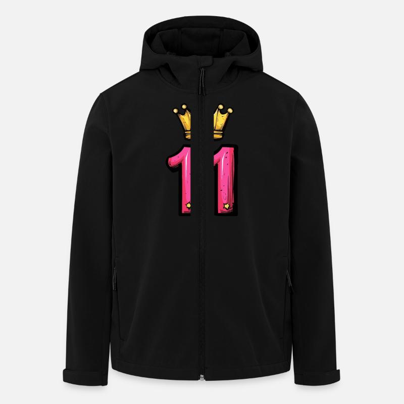 11 Zahl Trikot Krone - Recycelte Männer Softshell-Jacke von Stanley/Stella - Schwarz