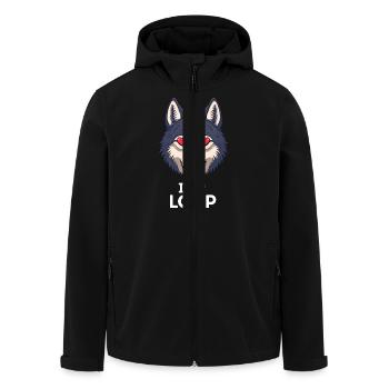 I love loup - Veste softshell homme en polyester recyclé Stanley/Stella - noir - Devant - AI Model Male 185 light (185cm)