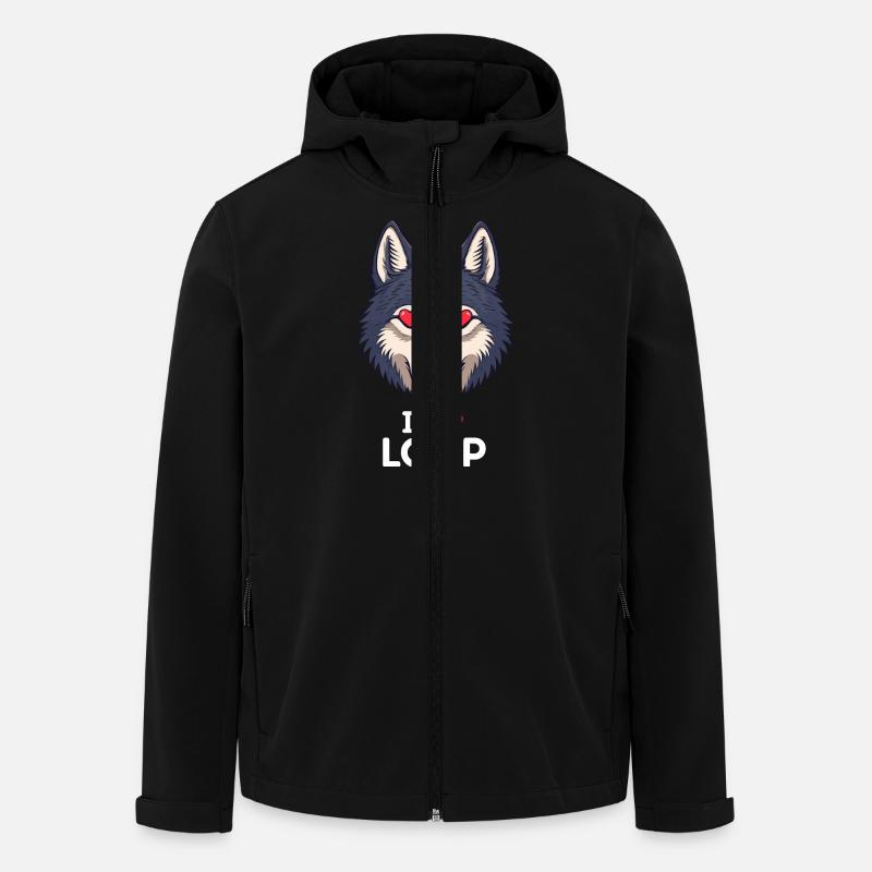 I love wolf - Men’s Recycled Softshell Jacket by Stanley/Stella - black