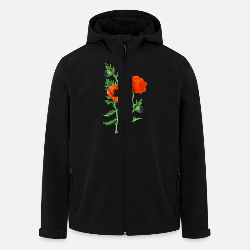 Blumen - Recycelte Männer Softshell-Jacke von Stanley/Stella - Schwarz