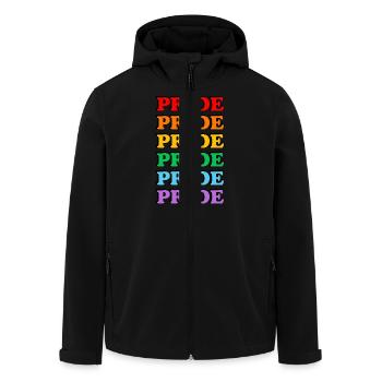 Pride 6 rainbow colors gay pride - Men’s Recycled Softshell Jacket by Stanley/Stella - black - Front - AI Model Male 185 light (185cm)