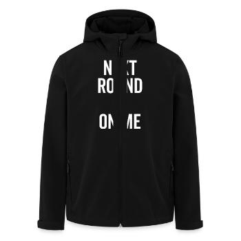 Next Round is on Me - Men’s Recycled Softshell Jacket by Stanley/Stella - black - Front - AI Model Male 185 light (185cm)