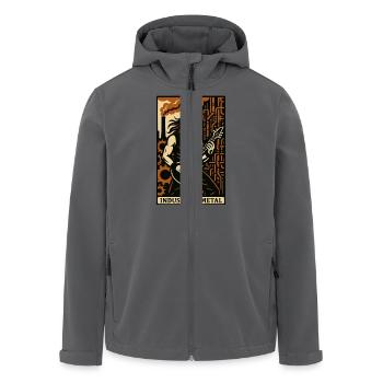 Industrial Metal (Card IX) - Men’s Recycled Softshell Jacket by Stanley/Stella - black - Front - AI Model Male 185 light (185cm)