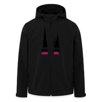bam oida - woid oida - Recycelte Männer Softshell-Jacke von Stanley/Stella - Schwarz - Vorne - AI Model Male 185 light (185cm)