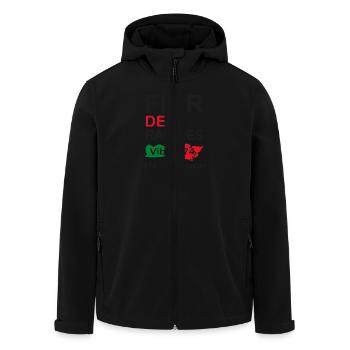 Fier de nos Racines - Vibz 974 02 - Veste softshell homme en polyester recyclé Stanley/Stella - noir - Devant - AI Model Male 185 light (185cm)