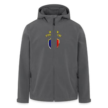 drapeau français france - Veste softshell homme en polyester recyclé Stanley/Stella - charbon - Devant - AI Model Male 185 light (185cm)