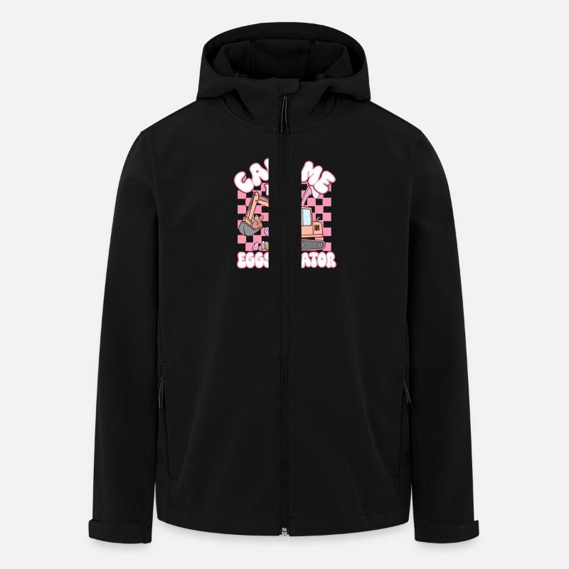 Appelez-moi l’Eggscavator Pâques - Veste softshell homme en polyester recyclé Stanley/Stella - noir