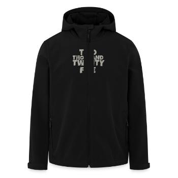 two thousand twenty five 2 - Men’s Recycled Softshell Jacket by Stanley/Stella - black - Front - AI Model Male 185 light (185cm)
