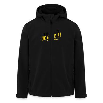 Keine Sorge, ich werde mich darum kümmern!! - Recycelte Männer Softshell-Jacke von Stanley/Stella - Schwarz - Vorne - AI Model Male 185 light (185cm)