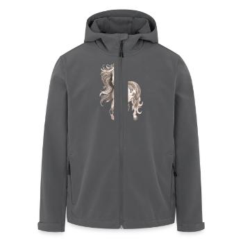 Pferdemotiv lange Mähne - Recycelte Männer Softshell-Jacke von Stanley/Stella - Schwarz - Vorne - AI Model Male 185 light (185cm)