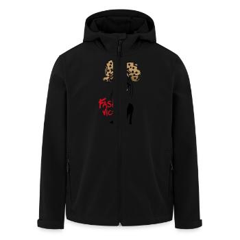 Fashion victim - Men’s Recycled Softshell Jacket by Stanley/Stella - black - Front - AI Model Male 185 light (185cm)