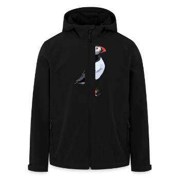 Papageitaucher - Recycelte Männer Softshell-Jacke von Stanley/Stella - Schwarz - Vorne - AI Model Male 185 light (185cm)