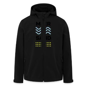 MEER&SAND - Recycelte Männer Softshell-Jacke von Stanley/Stella - Schwarz - Vorne - AI Model Male 185 light (185cm)