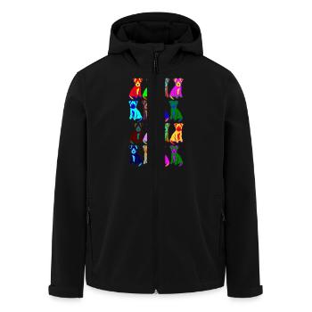Bunte Welpen - Recycelte Männer Softshell-Jacke von Stanley/Stella - Schwarz - Vorne - AI Model Male 185 light (185cm)