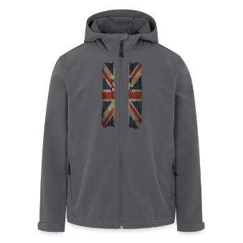 Keep Calm auf Union Jack + dein Text - Recycelte Männer Softshell-Jacke von Stanley/Stella - Schwarz - Vorne - AI Model Male 185 light (185cm)