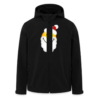 Smiley Glossy Santa - Men’s Recycled Softshell Jacket by Stanley/Stella - black - Front - AI Model Male 185 light (185cm)