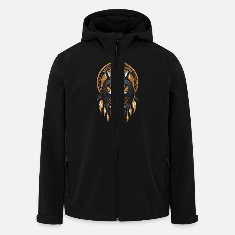 Gold Indischer Wolf - Recycelte Männer Softshell-Jacke von Stanley/Stella - Schwarz