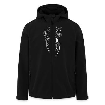 Weißer floraler Anatomie-Herzbuchstabe - Recycelte Männer Softshell-Jacke von Stanley/Stella - Schwarz - Vorne - AI Model Male 185 light (185cm)
