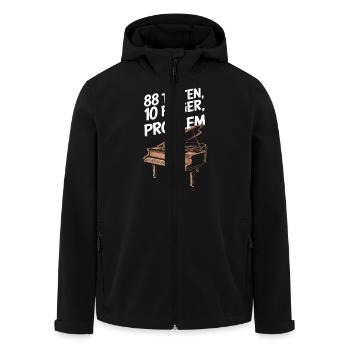 Klavier Konzertflügel Piano Spieler und Pianist - Recycelte Männer Softshell-Jacke von Stanley/Stella - Schwarz - Vorne - AI Model Male 185 light (185cm)