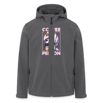 I'm A Coffee Person Unicorn - Men’s Recycled Softshell Jacket by Stanley/Stella - anthracite - Front - AI Model Male 185 light (185cm)