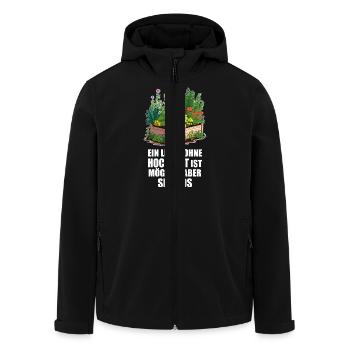 Hobbygärtner, Hochbeet, Garten, Pflanzen, Gemüse - Recycelte Männer Softshell-Jacke von Stanley/Stella - Schwarz - Vorne - AI Model Male 185 light (185cm)