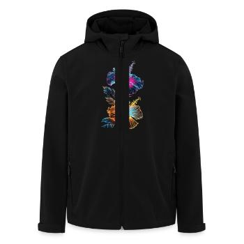 Orchideen für eine Floristin - Recycelte Männer Softshell-Jacke von Stanley/Stella - Schwarz - Vorne - AI Model Male 185 light (185cm)