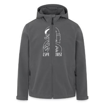 Espressionist - Espresso - Kaffee trinken - Recycelte Männer Softshell-Jacke von Stanley/Stella - Anthrazit - Vorne - AI Model Male 185 light (185cm)