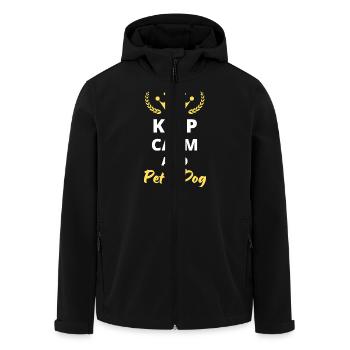 Keep Calm and Pet a Dog - Cute Design - Veste softshell homme en polyester recyclé Stanley/Stella - noir - Devant - AI Model Male 185 light (185cm)