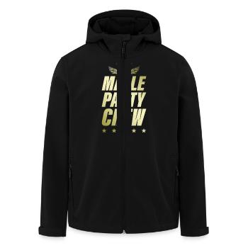 Malle Party Crew Gold - Men’s Recycled Softshell Jacket by Stanley/Stella - black - Front - AI Model Male 185 light (185cm)