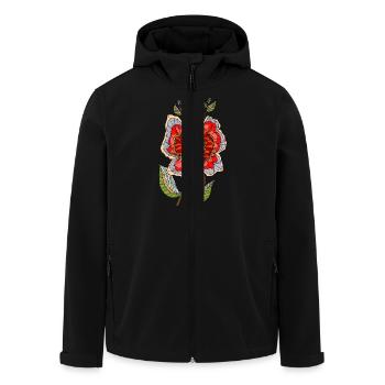 Flower - Men’s Recycled Softshell Jacket by Stanley/Stella - black - Front - AI Model Male 185 light (185cm)