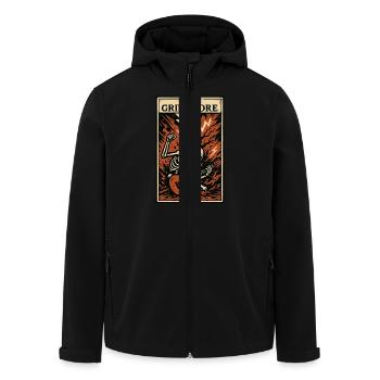 Grindcore Tarot Card – Explosive Skeleton Shred - Men’s Recycled Softshell Jacket by Stanley/Stella - black - Front - AI Model Male 185 light (185cm)