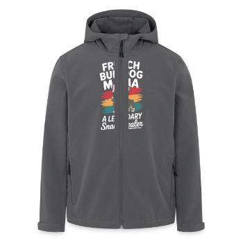 Maman bouledogue français, marchande de snacks légendaire - Veste softshell homme en polyester recyclé Stanley/Stella - charbon - Devant - AI Model Male 185 light (185cm)