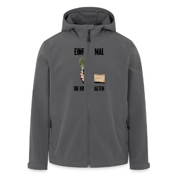 Einfach mal die kresse halten - Recycelte Männer Softshell-Jacke von Stanley/Stella - Schwarz - Vorne - AI Model Male 185 light (185cm)