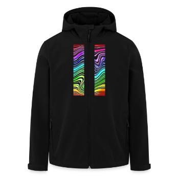 Zebra Muster Neon Regenbogen LSD Trip verballert - Recycelte Männer Softshell-Jacke von Stanley/Stella - Schwarz - Vorne - AI Model Male 185 light (185cm)