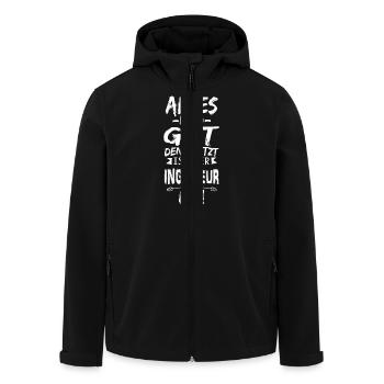 INGENIEUR - Recycelte Männer Softshell-Jacke von Stanley/Stella - Schwarz - Vorne - AI Model Male 185 light (185cm)
