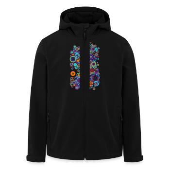 COLORFUL CIRCLES - Recycelte Männer Softshell-Jacke von Stanley/Stella - Schwarz - Vorne - AI Model Male 185 light (185cm)