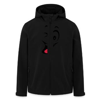 laughing smiley humeur1 - Men’s Recycled Softshell Jacket by Stanley/Stella - black - Front - AI Model Male 185 light (185cm)