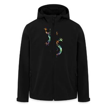 GECKO abstrakt bunt - Recycelte Männer Softshell-Jacke von Stanley/Stella - Schwarz - Vorne - AI Model Male 185 light (185cm)