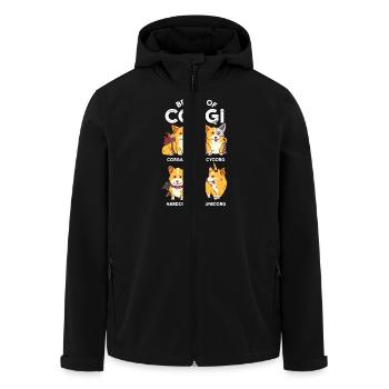 Races de Corgis - Welsh CORGI drôle chien chiot - Veste softshell homme en polyester recyclé Stanley/Stella - noir - Devant - AI Model Male 185 light (185cm)