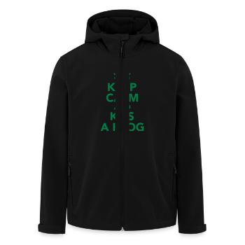 Keep calm and Kiss frog - Veste softshell homme en polyester recyclé Stanley/Stella - noir - Devant - AI Model Male 185 light (185cm)